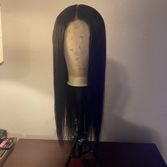 5x5 HD Transparent Lace Closure Wigs Human Hair  straight - Picture 1 of 14
